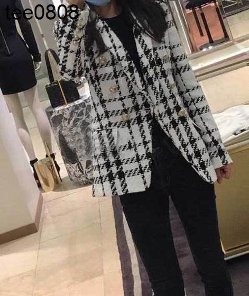 balman 2022 women's jacket balmas autumn winter new women's wear cotton blended black and white plaid tweed double breasted suit j, Black;brown
balman 2022 women's jacket balmas autumn winter new women's wear cotton blended black and white plaid tweed double breasted suit j, Black;brown