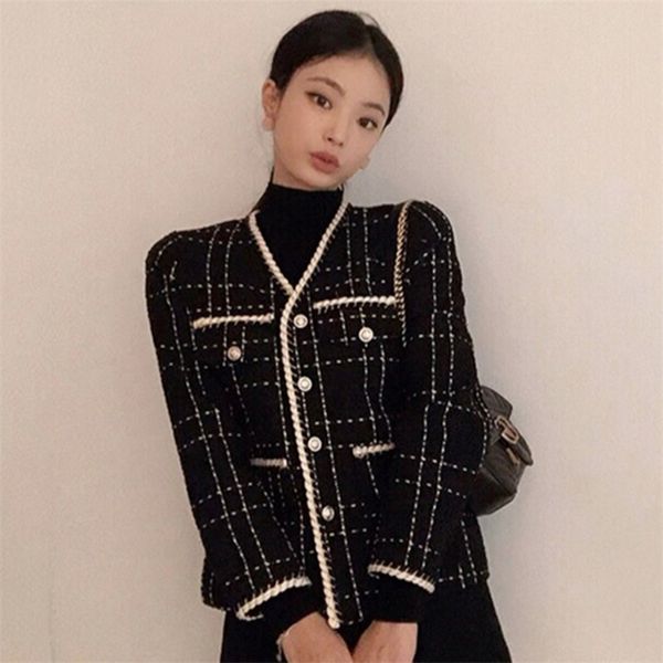 womens jackets autumn tweed plaid jacket women contrast color vneck short wool coat single breasted golden buttons jackets vintage korean 22, Black;brown
womens jackets autumn tweed plaid jacket women contrast color vneck short wool coat single breasted golden buttons jackets vintage korean 22, Black;brown
