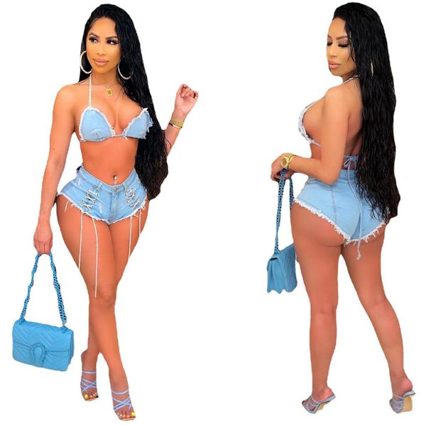 summer denim womens sleepwear outfits women two pieces jeans casual, Black;red
summer denim womens sleepwear outfits women two pieces jeans casual, Black;red