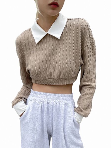 women's hoodies & sweatshirts dazy drop shoulder contrast collar crop sweatshirt j36c#, Black
women's hoodies & sweatshirts dazy drop shoulder contrast collar crop sweatshirt j36c#, Black