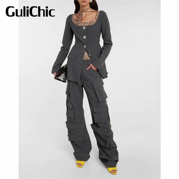womens two piece pants 721 gulichic women scoop neck long sleeve slim midi blazer or casual cargo pants set 220906, White
womens two piece pants 721 gulichic women scoop neck long sleeve slim midi blazer or casual cargo pants set 220906, White