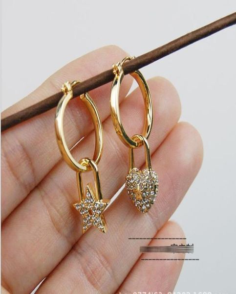 lock gold love star studded earrings asymmetric high texture earrings femal, Golden;silver
lock gold love star studded earrings asymmetric high texture earrings femal, Golden;silver