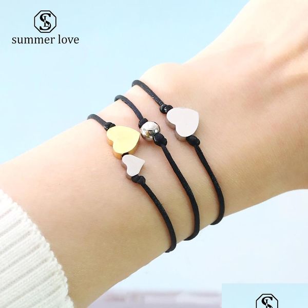 link chain desinger fashion rope chain charm bracelet for women men braided stainless steel heart beads pendant friendship yydhhome dhr2n, Black
link chain desinger fashion rope chain charm bracelet for women men braided stainless steel heart beads pendant friendship yydhhome dhr2n, Black