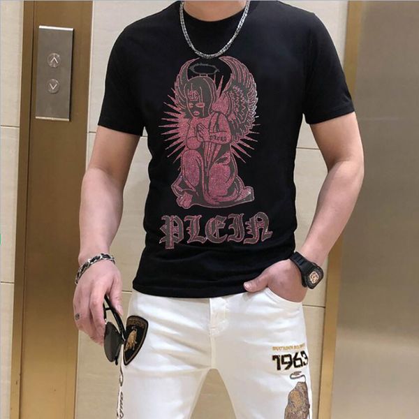 rhinestone fashion t shirt cartoon diamond casual short-sleeved t-shirt streetwear tees, White;black
rhinestone fashion t shirt cartoon diamond casual short-sleeved t-shirt streetwear tees, White;black