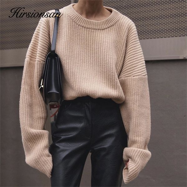 womens sweaters hirsionsan casual sweater women korean elegant knitted pullovers loose soft warm female pullovers fashion solid 220906, White;black
womens sweaters hirsionsan casual sweater women korean elegant knitted pullovers loose soft warm female pullovers fashion solid 220906, White;black