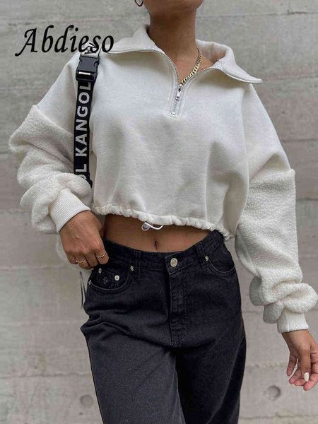 women's hoodies sweatshirts abdieso white autumn faux fur cropped casual pullo t220824
women's hoodies sweatshirts abdieso white autumn faux fur cropped casual pullo t220824
