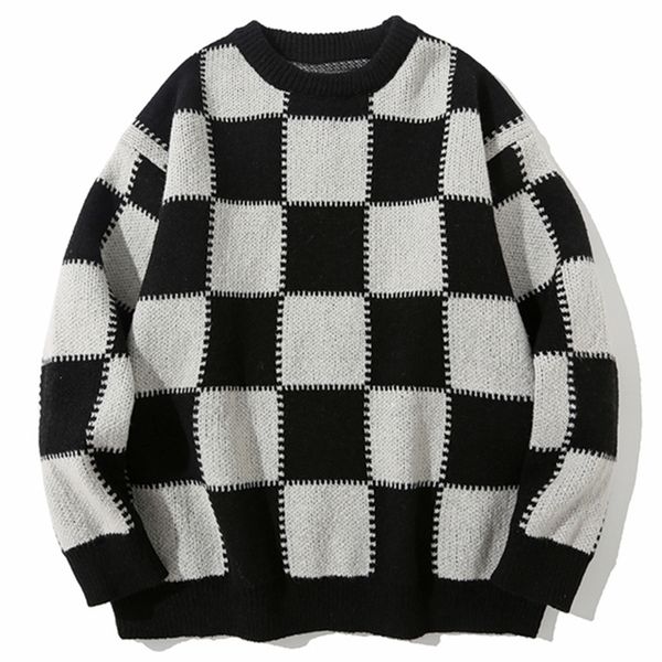 men's sweaters winter high street plaid sweater vintage men pullovers japanese style hip hop streetwear couples loose wool oversized sw, White;black
men's sweaters winter high street plaid sweater vintage men pullovers japanese style hip hop streetwear couples loose wool oversized sw, White;black