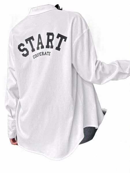 women's blouses & shirts letter graphic drop shoulder shirt f0ys#, White
women's blouses & shirts letter graphic drop shoulder shirt f0ys#, White