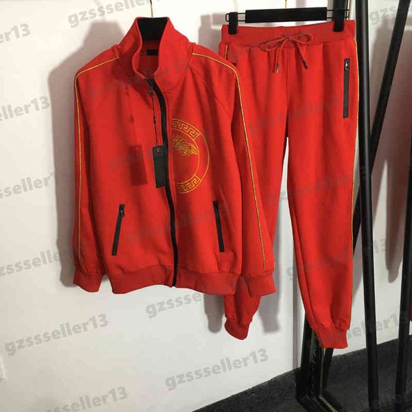 designer womens tracksuits embroidery pattern two piece sets stand-up collar long-sleeve zipped jacket and casual trousers jogging suit size, Gray
designer womens tracksuits embroidery pattern two piece sets stand-up collar long-sleeve zipped jacket and casual trousers jogging suit size, Gray