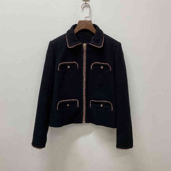women's jackets fadan autumn winter french m women's tweed contrast coat, Black;brown
women's jackets fadan autumn winter french m women's tweed contrast coat, Black;brown