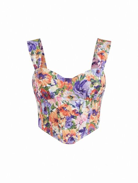 women's tanks & camis mod floral print zip back curved hem wide strap e8r1#, White
women's tanks & camis mod floral print zip back curved hem wide strap e8r1#, White