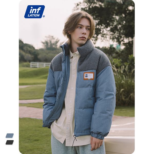 men's down parkas inflation mens puffer jacket winter 70% white duck down jacket men women lambswool pacthwork puffer jacket with fleec, Black
men's down parkas inflation mens puffer jacket winter 70% white duck down jacket men women lambswool pacthwork puffer jacket with fleec, Black