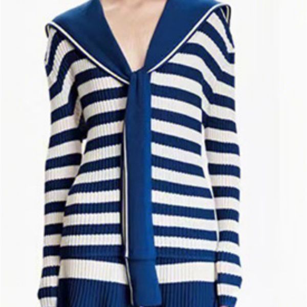 women's sweaters 2022 autumn and winter marine series blue striped vest suspender sailor collar knitted pullover 220906, White;black
women's sweaters 2022 autumn and winter marine series blue striped vest suspender sailor collar knitted pullover 220906, White;black
