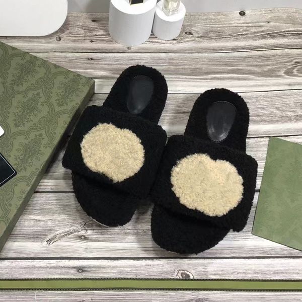 fashion women's slippers luxury designer sandals short wool shoes flat rubber leather thick bottom letter flip-flops leak toe warm blac, Black
fashion women's slippers luxury designer sandals short wool shoes flat rubber leather thick bottom letter flip-flops leak toe warm blac, Black