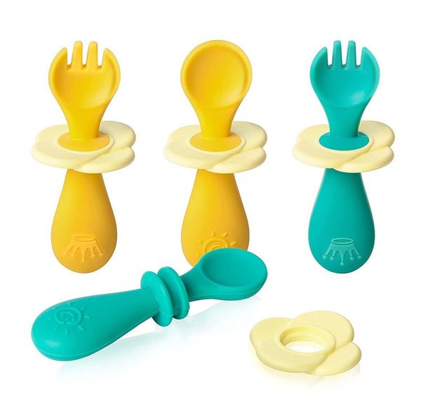 cups dishes utensils 2 sets baby soft spoon fork for toddlers with travel case silicone for self feeding kids children tableware 220906
cups dishes utensils 2 sets baby soft spoon fork for toddlers with travel case silicone for self feeding kids children tableware 220906