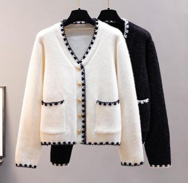 women's sweater luxury mohair cardigan fashion autumn winter clothes v neck long sleeve knit sweater mujer, White;black
women's sweater luxury mohair cardigan fashion autumn winter clothes v neck long sleeve knit sweater mujer, White;black