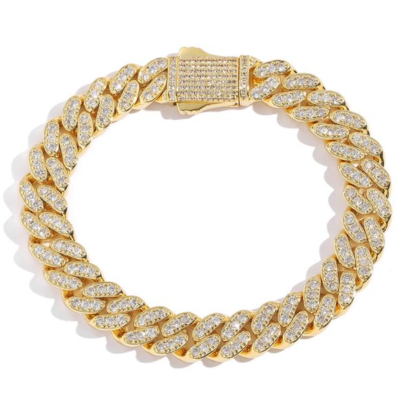 10mm single row zircon bracelet cuban chain spring buckle charm bracelets hip hop jewelry, Black
10mm single row zircon bracelet cuban chain spring buckle charm bracelets hip hop jewelry, Black