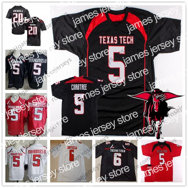 american college football wear 2019 ncaa texas tech #5 patrick mahomes ii michael crabtree 6 baker mayfield 20 danny amendola black red whit
american college football wear 2019 ncaa texas tech #5 patrick mahomes ii michael crabtree 6 baker mayfield 20 danny amendola black red whit