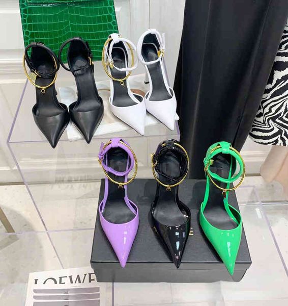 casual shoes high fixed version new line buckle green niche patent leather high heels in summer 2022 women's sexy, Black
casual shoes high fixed version new line buckle green niche patent leather high heels in summer 2022 women's sexy, Black
