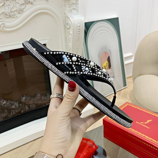 flip summer slippers flat flops designer shoes crystal diamonds beach sandals solid color women shoes rene caovilla fashion, Black
flip summer slippers flat flops designer shoes crystal diamonds beach sandals solid color women shoes rene caovilla fashion, Black