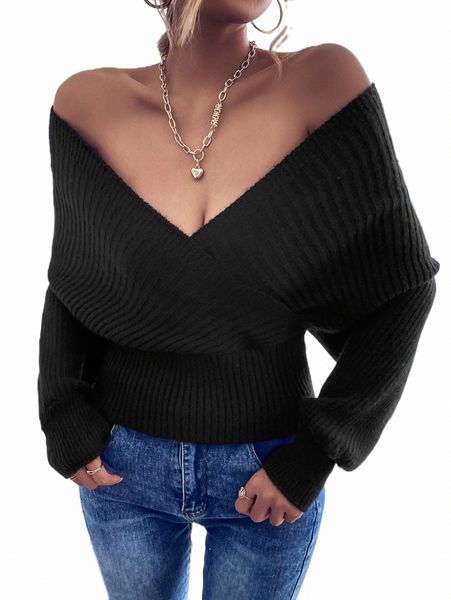 women's sweaters deep v-neck dolman sleeve cut out back sweater o8mz#, White;black
women's sweaters deep v-neck dolman sleeve cut out back sweater o8mz#, White;black