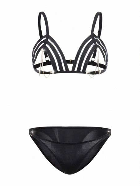 women's sleepwear chain detail cut out wireless lingerie set m67d#, Black;red 
women's sleepwear chain detail cut out wireless lingerie set m67d#, Black;red