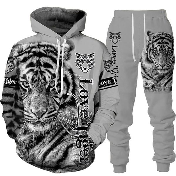 men's tracksuits animal 3d tiger printed hoodie pants suit cool men/women 2 pcs sportwear tracksuit set autumn and winter men's cl, Gray
men's tracksuits animal 3d tiger printed hoodie pants suit cool men/women 2 pcs sportwear tracksuit set autumn and winter men's cl, Gray