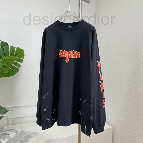 women's t-shirt designer genuine home b 22ss new hole crack lightning sweater worn loose men's long sleeve t-shirt 557a, White
women's t-shirt designer genuine home b 22ss new hole crack lightning sweater worn loose men's long sleeve t-shirt 557a, White