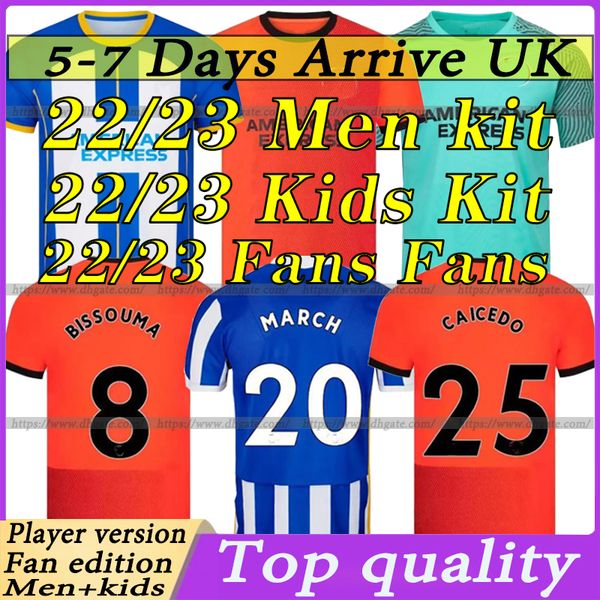 22 23 soccer jerseys march webster trossard mac allister mwepu connolly moder 2022 2023 home away men kids kit blue football shirt seagull, Black;yellow
22 23 soccer jerseys march webster trossard mac allister mwepu connolly moder 2022 2023 home away men kids kit blue football shirt seagull, Black;yellow