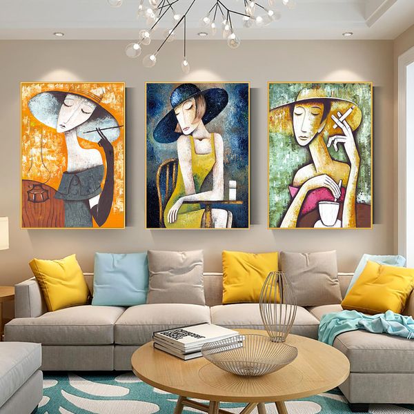 abstract girl with hat oil painting on canvas modern nordic figure posters prints wall art picture for living room home decor
abstract girl with hat oil painting on canvas modern nordic figure posters prints wall art picture for living room home decor