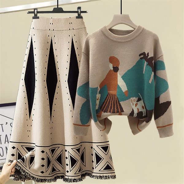 two piece dress spring knitted suit women two pieces set oneck pullover sweater jacquard fringed knit aline skirt sets womens tracksuit 2209, White
two piece dress spring knitted suit women two pieces set oneck pullover sweater jacquard fringed knit aline skirt sets womens tracksuit 2209, White