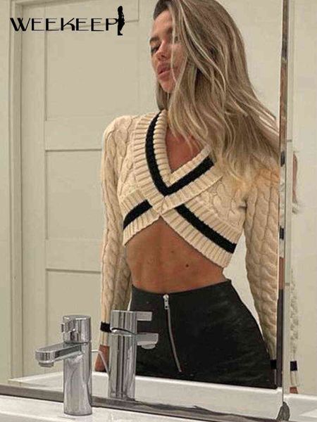 women's sweaters weekeep vrouwen trui y2k gestreepte print lange mouwen v-hals truien crop truien casual streetwear mode femme jumper t, White;black
women's sweaters weekeep vrouwen trui y2k gestreepte print lange mouwen v-hals truien crop truien casual streetwear mode femme jumper t, White;black
