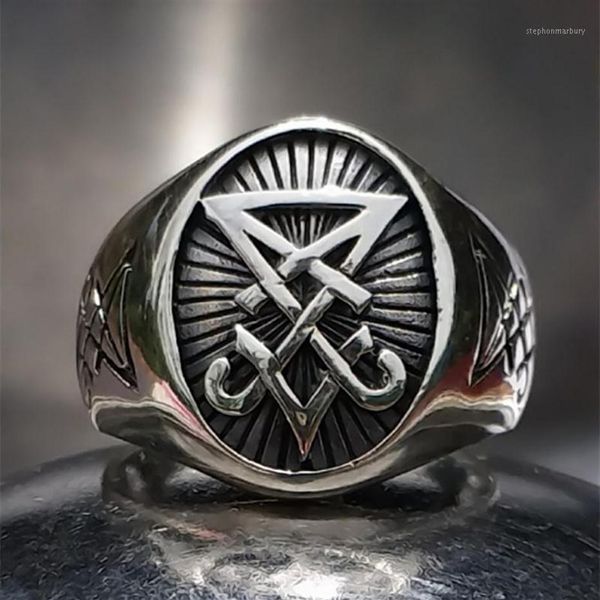 cluster rings sigil of lucifer satanic satan baphomet signet stainless steel ring pagan jewelry13068, Golden;silver
cluster rings sigil of lucifer satanic satan baphomet signet stainless steel ring pagan jewelry13068, Golden;silver