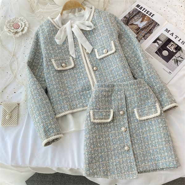 two piece dress runway fall winter tweed 3 piece set korean womens jacket coat high waist elegant mini skirt chiffon bow tie lace up shirt 2, White
two piece dress runway fall winter tweed 3 piece set korean womens jacket coat high waist elegant mini skirt chiffon bow tie lace up shirt 2, White