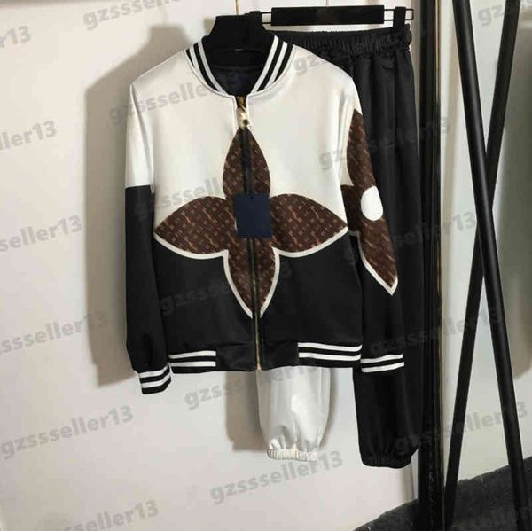 designer womens tracksuits fashion print casual two piece sets white stand collar long sleeve jacket and high waist trousers jogging suit si, Gray
designer womens tracksuits fashion print casual two piece sets white stand collar long sleeve jacket and high waist trousers jogging suit si, Gray