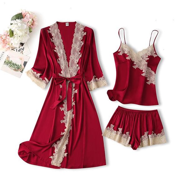 long kimono bathrobe nightwear sleepwears pajamas patchwork lace loose, Black;red
long kimono bathrobe nightwear sleepwears pajamas patchwork lace loose, Black;red