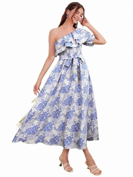 casual dresses 1pc allover floral print one shoulder layered ruffle detail shirred belted dress r6zc#, Black;gray
casual dresses 1pc allover floral print one shoulder layered ruffle detail shirred belted dress r6zc#, Black;gray