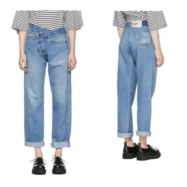 women's jeans star's bf boyfriend r13 loose jeans with slanted edges and straight pants blue217s, Blue
women's jeans star's bf boyfriend r13 loose jeans with slanted edges and straight pants blue217s, Blue