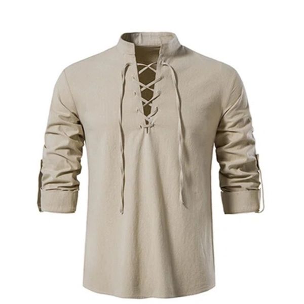 men's t shirts men's v-neck shirt t-shirt fashion vintage thin long sleeve men casual breathable viking front lace up man shirts 2, White;black
men's t shirts men's v-neck shirt t-shirt fashion vintage thin long sleeve men casual breathable viking front lace up man shirts 2, White;black