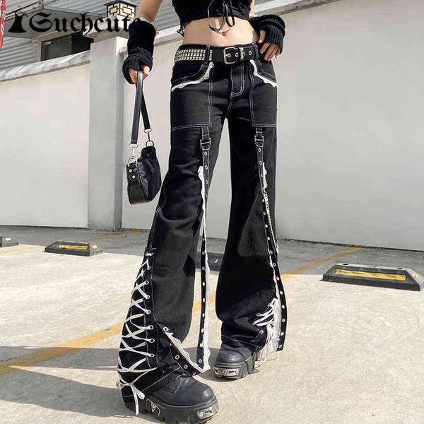 women's jeans suchcute gothic women baggy jean aesthetic lace up patchwork dark academia streetwear punk bandage denim trousers straigh, Blue
women's jeans suchcute gothic women baggy jean aesthetic lace up patchwork dark academia streetwear punk bandage denim trousers straigh, Blue