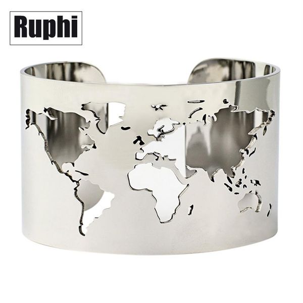 world map cut-out cuff bangle bracelet travel peace jewelry stainless steel 40mm wide laser engraving fine polished circle angle 22982, Black
world map cut-out cuff bangle bracelet travel peace jewelry stainless steel 40mm wide laser engraving fine polished circle angle 22982, Black