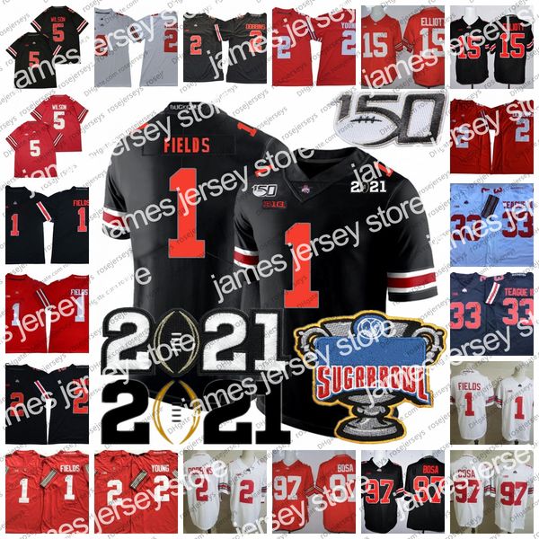 american college football wear 2021 ohio state buckeyes justin fields jersey osu playoff #1 #2 chris olave chase young #15 elliott #5 garett, Black
american college football wear 2021 ohio state buckeyes justin fields jersey osu playoff #1 #2 chris olave chase young #15 elliott #5 garett, Black