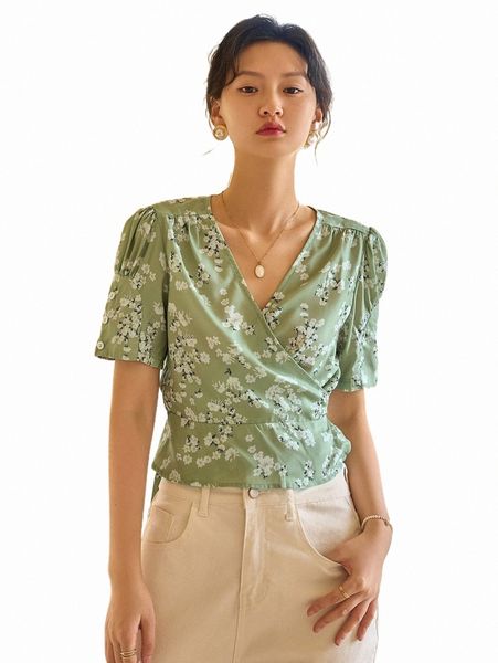 women's blouses & shirts dazy ditsy floral print tie side wrap blouse 31wz#, White
women's blouses & shirts dazy ditsy floral print tie side wrap blouse 31wz#, White