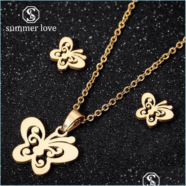 pendant necklaces new cute butterfly pendant chain necklece stud earring set for women girl gold sier stainless steel dangle vipjewel dh2eo, Silver
pendant necklaces new cute butterfly pendant chain necklece stud earring set for women girl gold sier stainless steel dangle vipjewel dh2eo, Silver