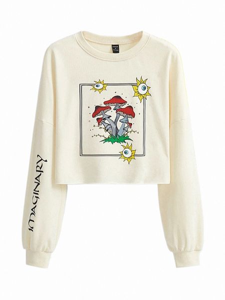 women's hoodies & sweatshirts x sleepyhouse mushroom & letter graphic drop shoulder sweatshirt b23g#, Black
women's hoodies & sweatshirts x sleepyhouse mushroom & letter graphic drop shoulder sweatshirt b23g#, Black