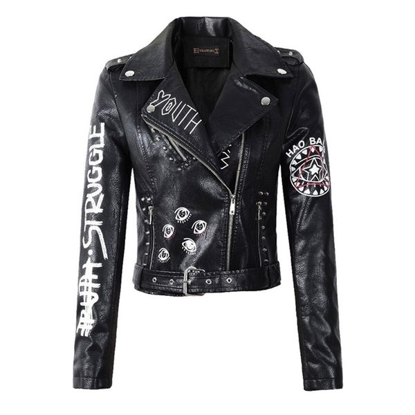 women's leather faux autumn women winter soft jackets coats lady black pu rivet zipper epaulet 3d print motorcycle streetwear 220905
women's leather faux autumn women winter soft jackets coats lady black pu rivet zipper epaulet 3d print motorcycle streetwear 220905