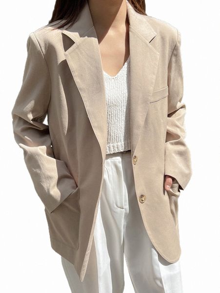 women's two piece pants dazy dual pocket single breasted blazer c3ju#, White