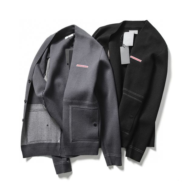 mens sweaters designer knitted cardigan jackets coat fashion double line v-neck sweater classic letter silicone pattern top, White;black
mens sweaters designer knitted cardigan jackets coat fashion double line v-neck sweater classic letter silicone pattern top, White;black