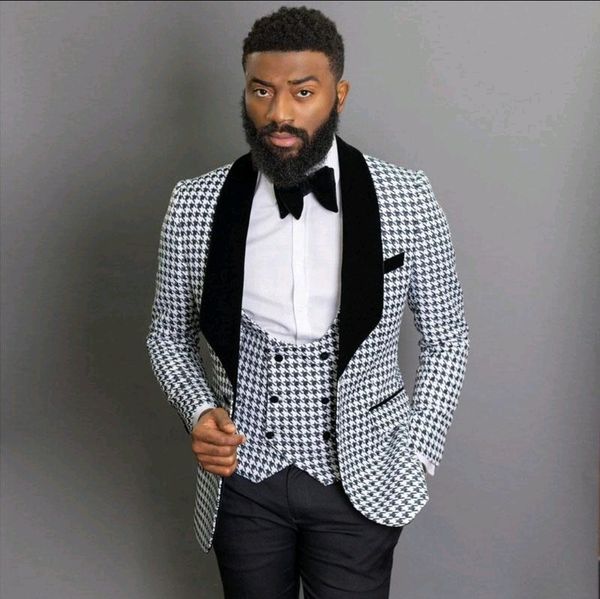 custom-made groom tuxedos houndstooth men suits shawl lapel groomsmen wedding/prom/dinner man blazer jacket pants tie vest m117, Black;gray
custom-made groom tuxedos houndstooth men suits shawl lapel groomsmen wedding/prom/dinner man blazer jacket pants tie vest m117, Black;gray