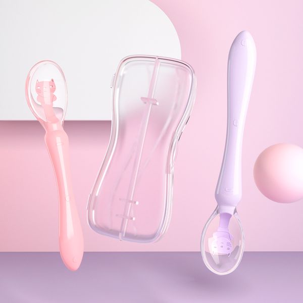 cups dishes utensils soft silicone baby spoon with storage box temperature sensing infant feeding tool born training kids tableware 220906
cups dishes utensils soft silicone baby spoon with storage box temperature sensing infant feeding tool born training kids tableware 220906